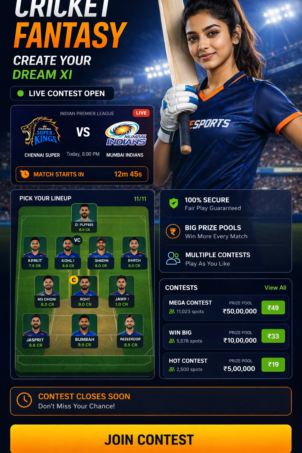 Cricket App Guru cricket matchday visual