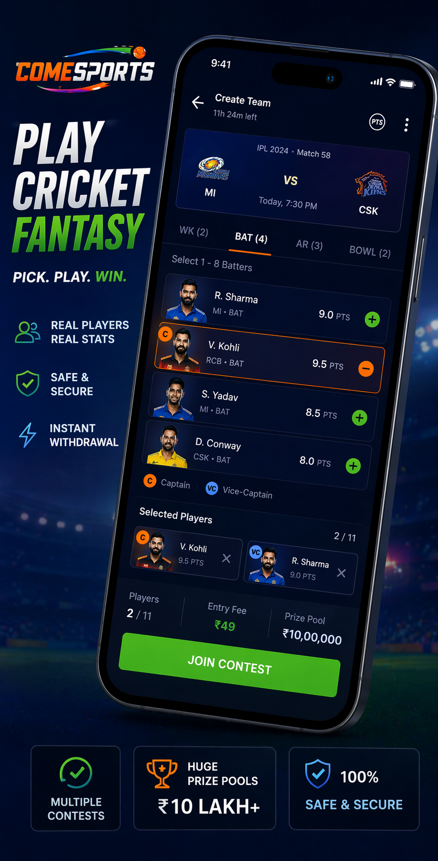 Cricket App Guru cricket fantasy visual